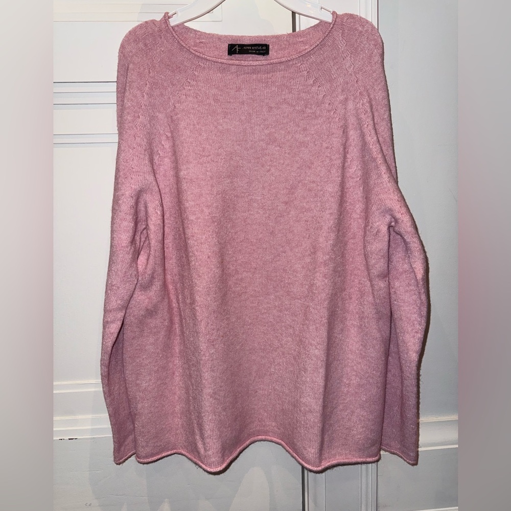 Pink Crew Neck Sweater Cashmere